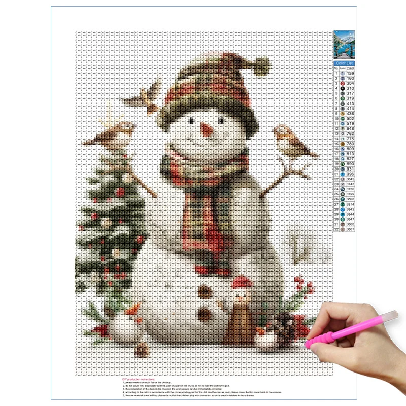 Babbo natale 5D Kit pittura diamante pupazzo di neve diamante ricamo diamante pieno mosaico arte immagine regalo decorazione natalizia fai da te