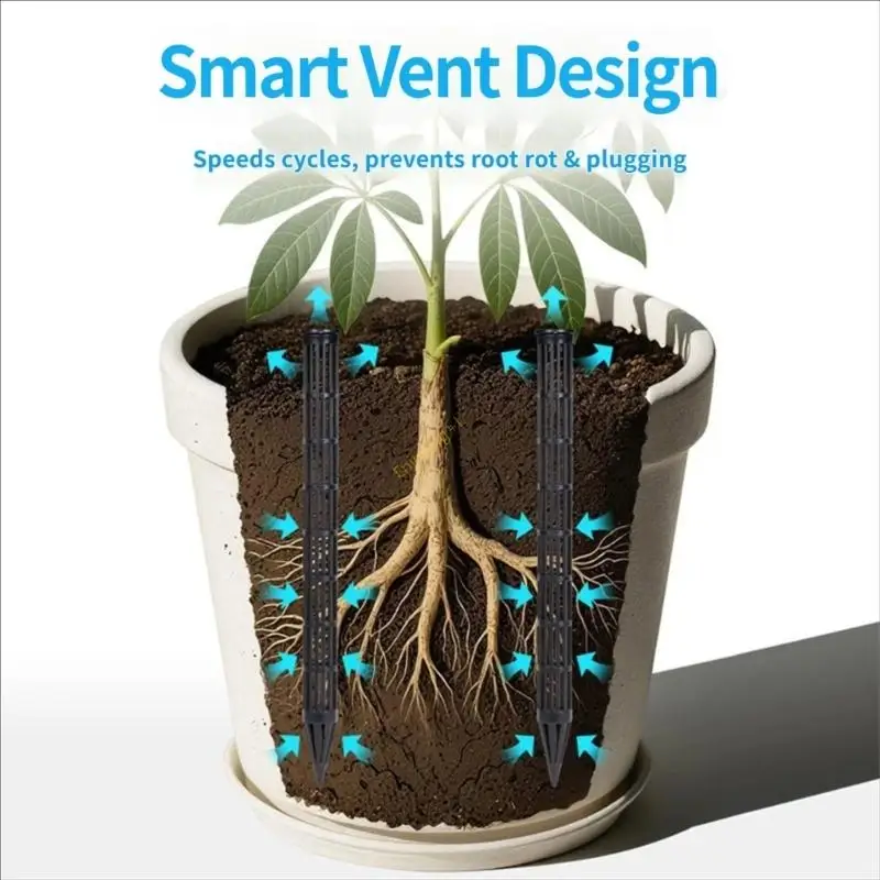 Flower Pot Aeration Tube Plastic Soil Guide for Container Pot Aeration Insert