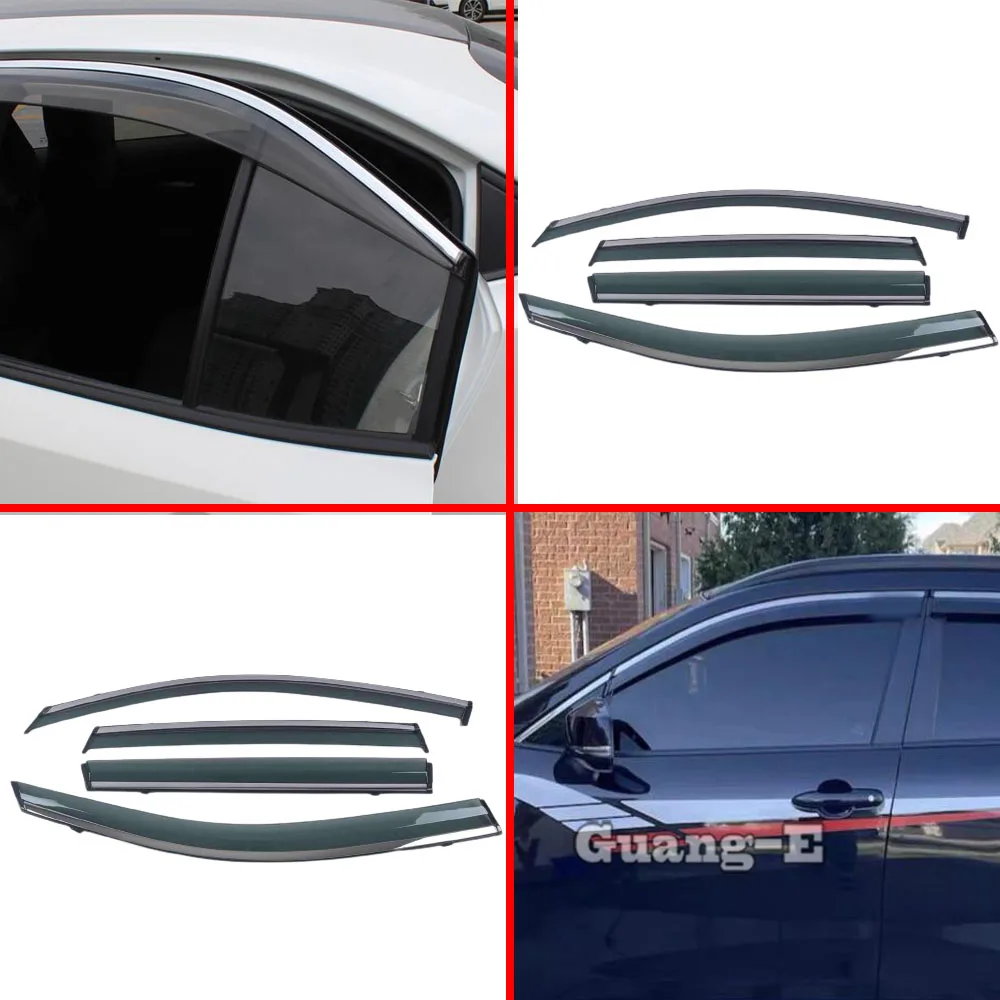 For Toyota Corolla Cross XG10 2022 2023 2024+ Plastic Window Visor Sun Shade Rain Guard Decoration Cover Exterior Accessories