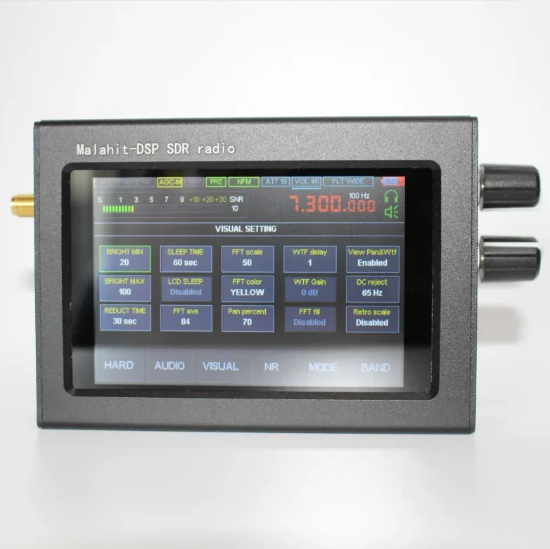 V1.10C 50Khz-2GHz Malachite SDR Software de actualización de Radio Malahit DSP receptor/3,5 "LCD/batería/altavoz/caja de Metal con todos los modos
