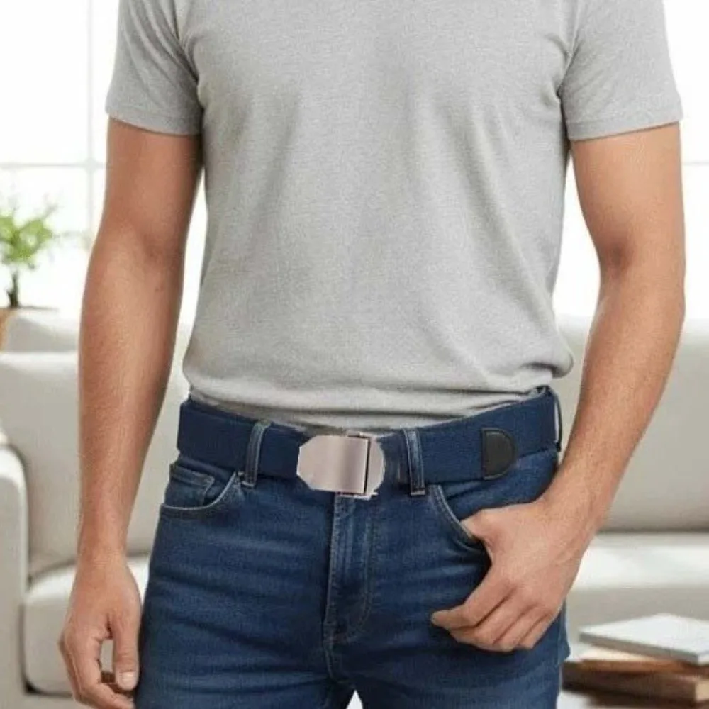 التباين اللون قابل للتعديل الرجال النسيج حزام سبيكة الملمس قماش حزام دائم بلون قوي القماش حزام الأولاد #4