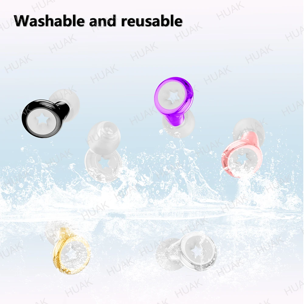1Set Super Soft Reusable Ear Plugs for Sleeping Noise Reduction Hearing Protection Anti Noise Travel Work Sleep Aid