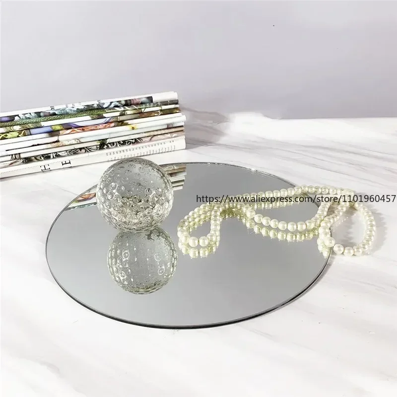 

Mirror Tray Candle Plate Jewelry Organizer Makeup Tray for Perfume Necklaces Bathroom Vanity Tray Jewelry Storage Organizer