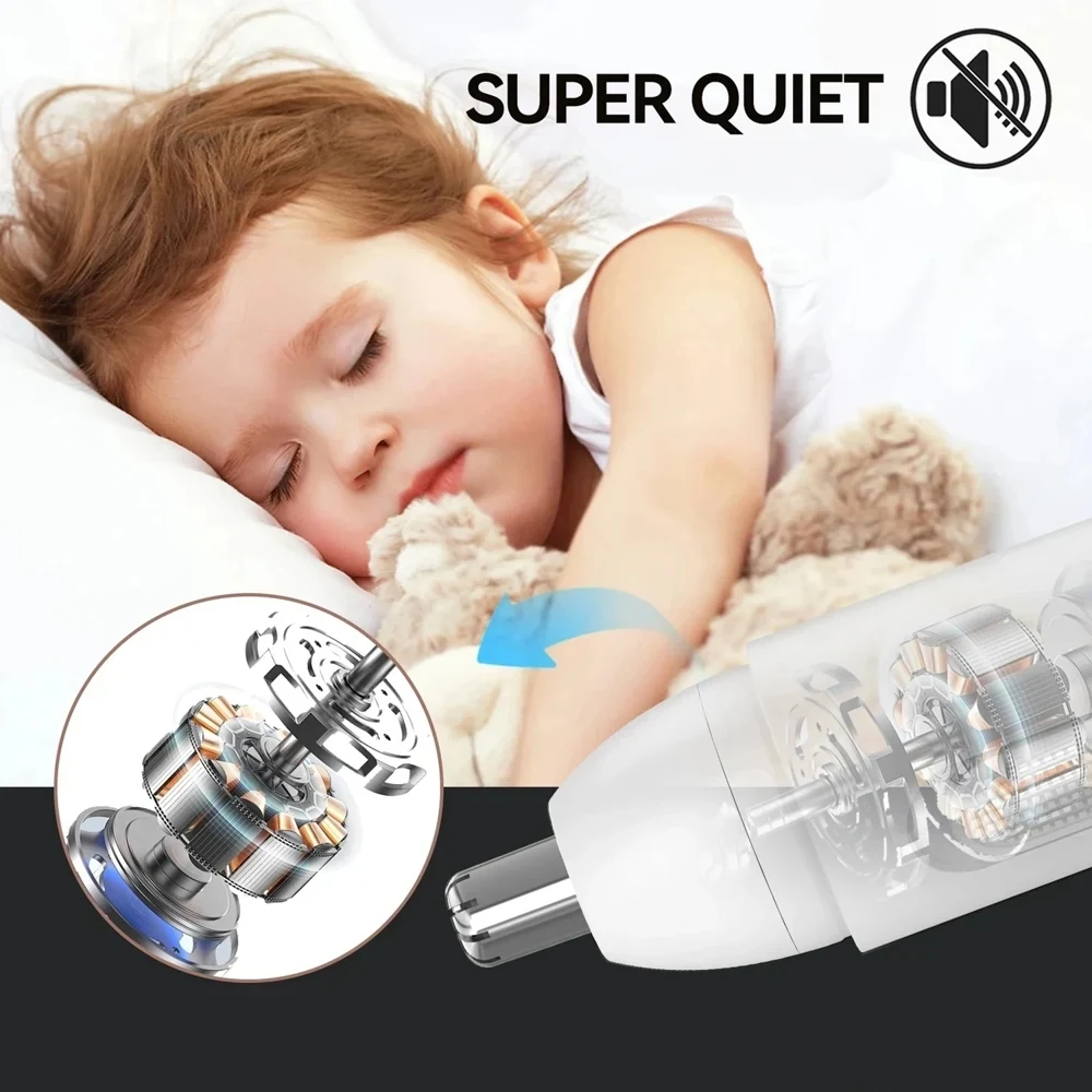 3-in-1 Battery Powered Nose Ear Eyebrow Hair Trimmer 360 Degree Rotating Dual Blade Electric Shaver Painless Portable Facial Gro
