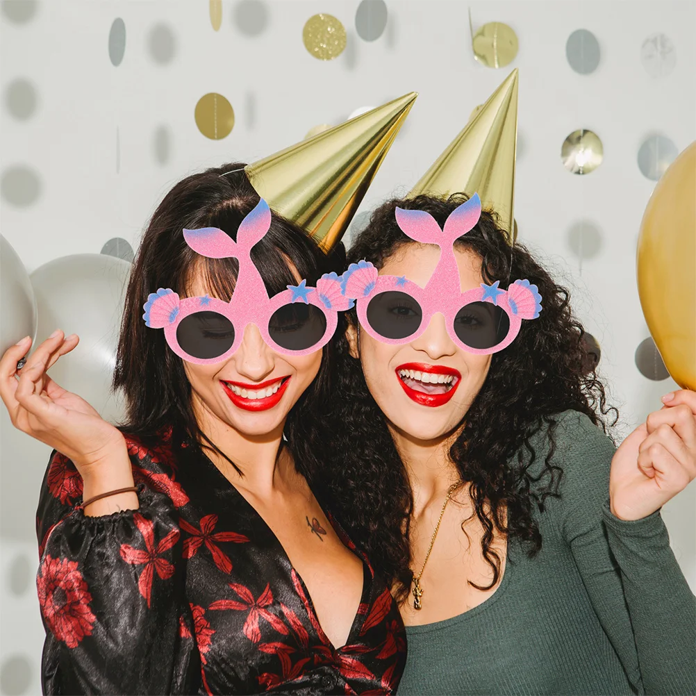 Óculos de sol estilo havaiano, 2 peças, óculos de sol para festa, acessórios para fantasia de sereia, lembranças para festa de praia, adereços divertidos para cabine de fotos