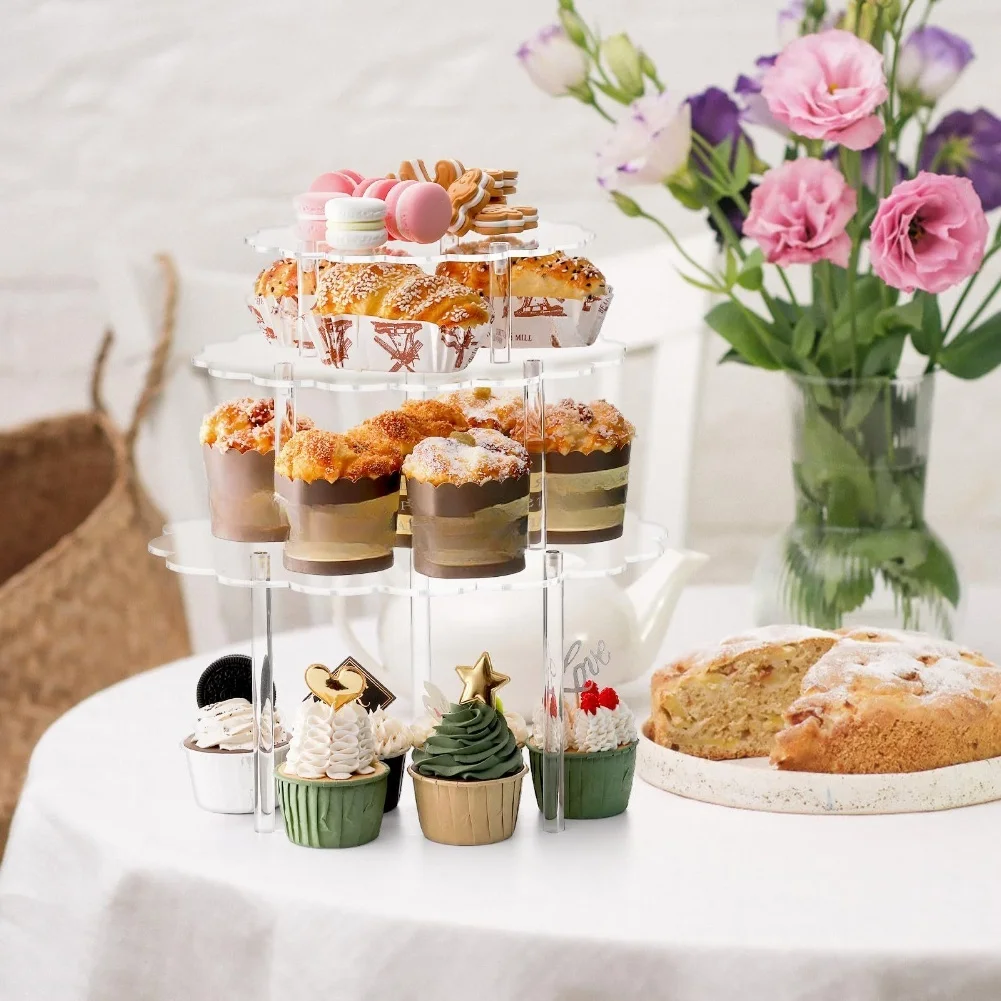 

Elegant 3 Pack Clear Acrylic Cake Stands - Perfect For Desserts & Events! Gardening Tools And Accessories