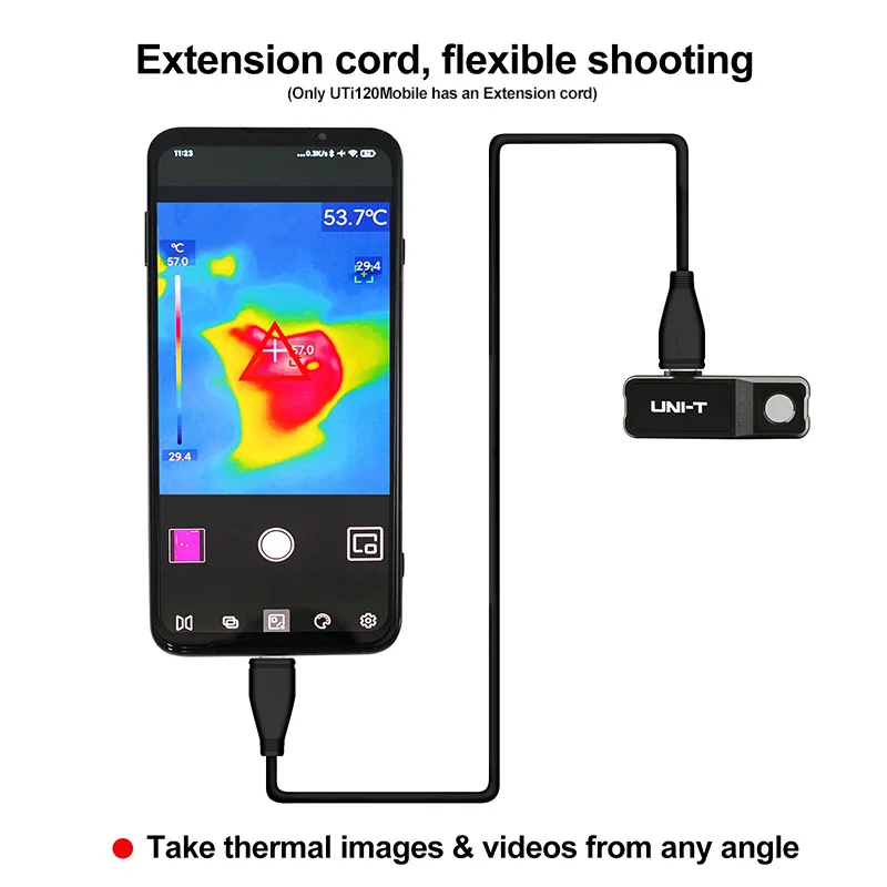 UNI-T UTi120 Mobile UTi120MS Thermal Camera for iPhone iOS & Android Thermal Imager 120X90 Infrared Image Thermographic Camera view 5