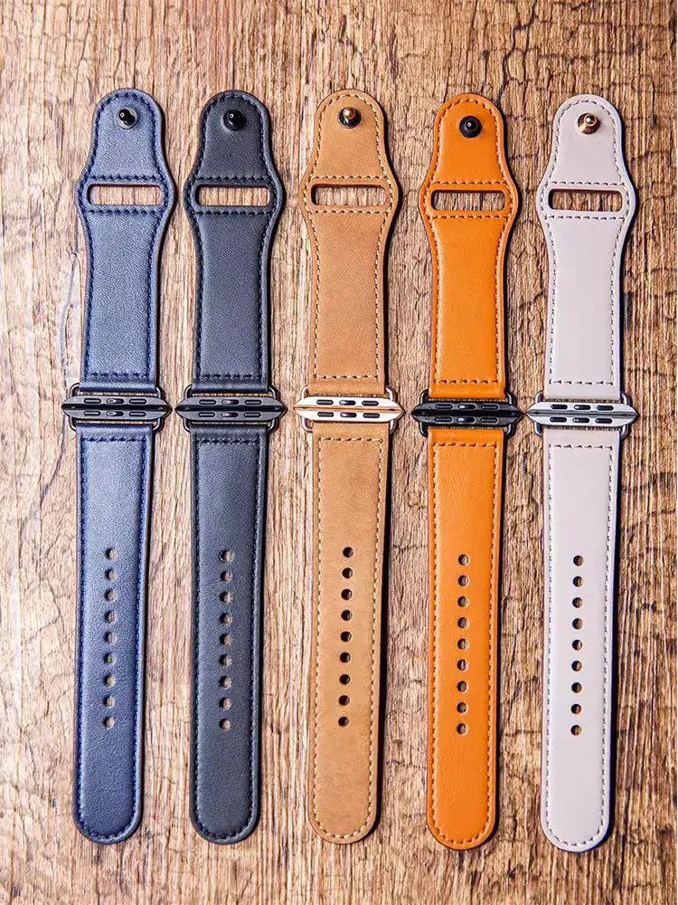 Leather loop For Apple watch band series Ultra 49mm 44mm 40mm 42mm/38mm wrist bracelet for iWatch 8 7 3 4 5 6 se 41mm/45mm strap