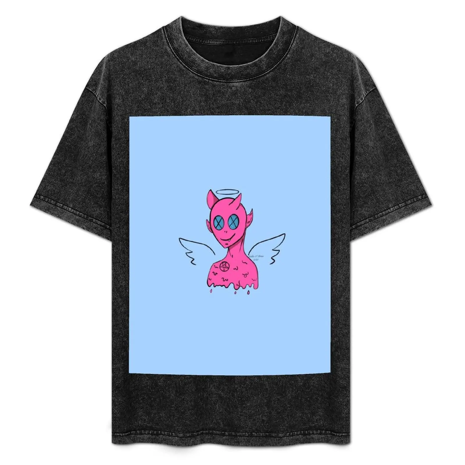 Blue Eyed Demon Angel T-Shirt Street Style Casual Tee Shirt