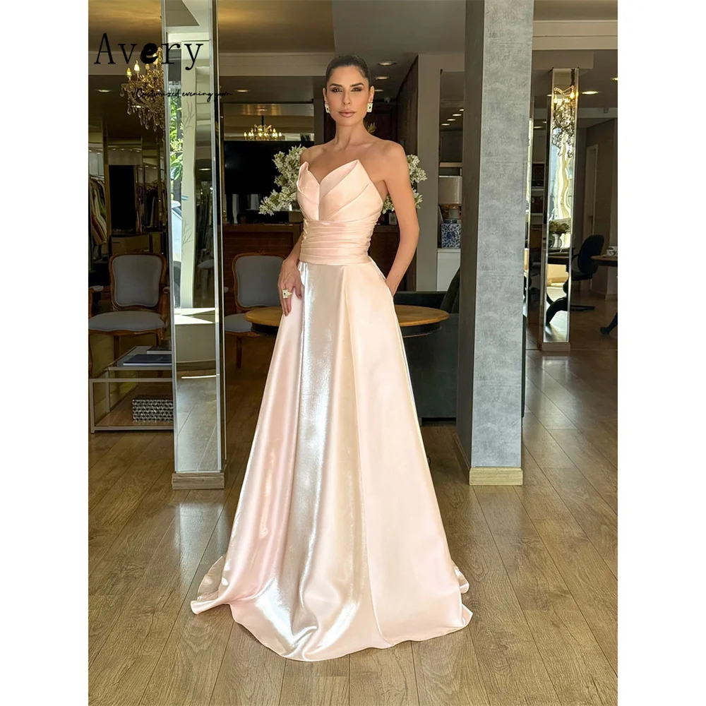 

Avery CustomA-line Off Shoulder Light Pink Sweetheart Prom Dresses 2026 Luxury Prom Women's Wedding Evening Dress for Event Gala