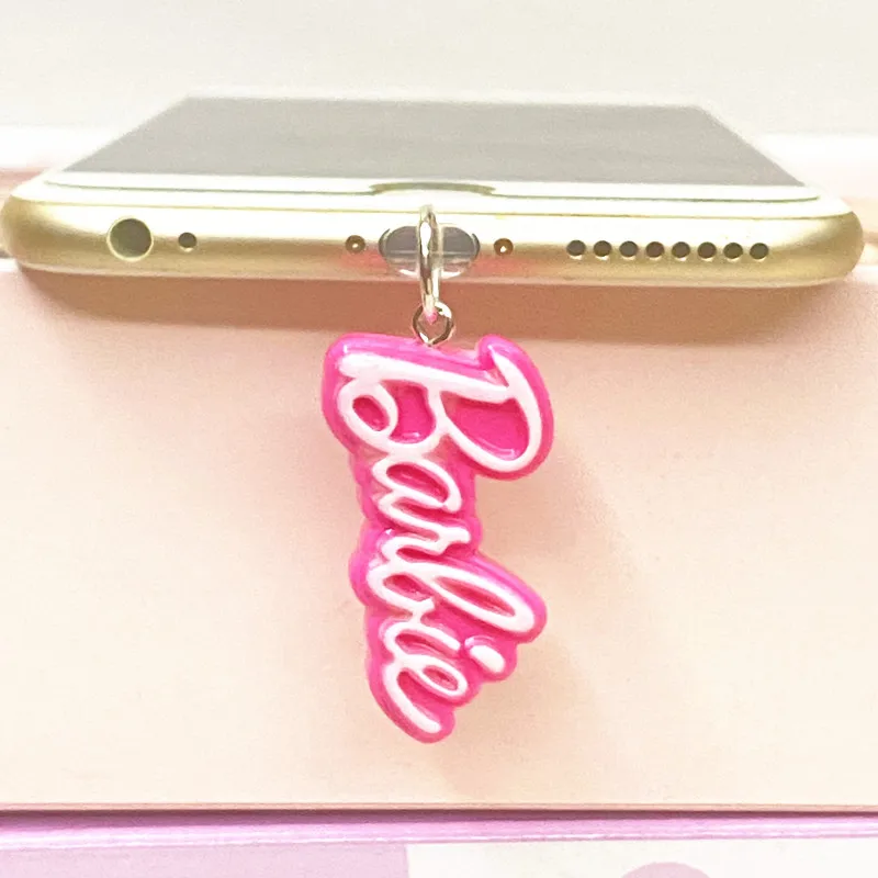 MINISO 3D Barbie Phone Anti-Dust Plug For iPhone Samsung Xiaomi Huawei Type C Android Charging Port Protectors Resin Dustplugs