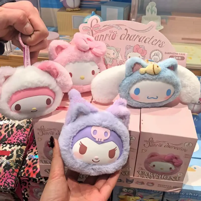 

New Sanrio Characters Earphone Case Vinyl Blind Box Hello Kitty Cinnamoroll My Melody Kuromi Mystery Box Toy Girl Birthday Gifts