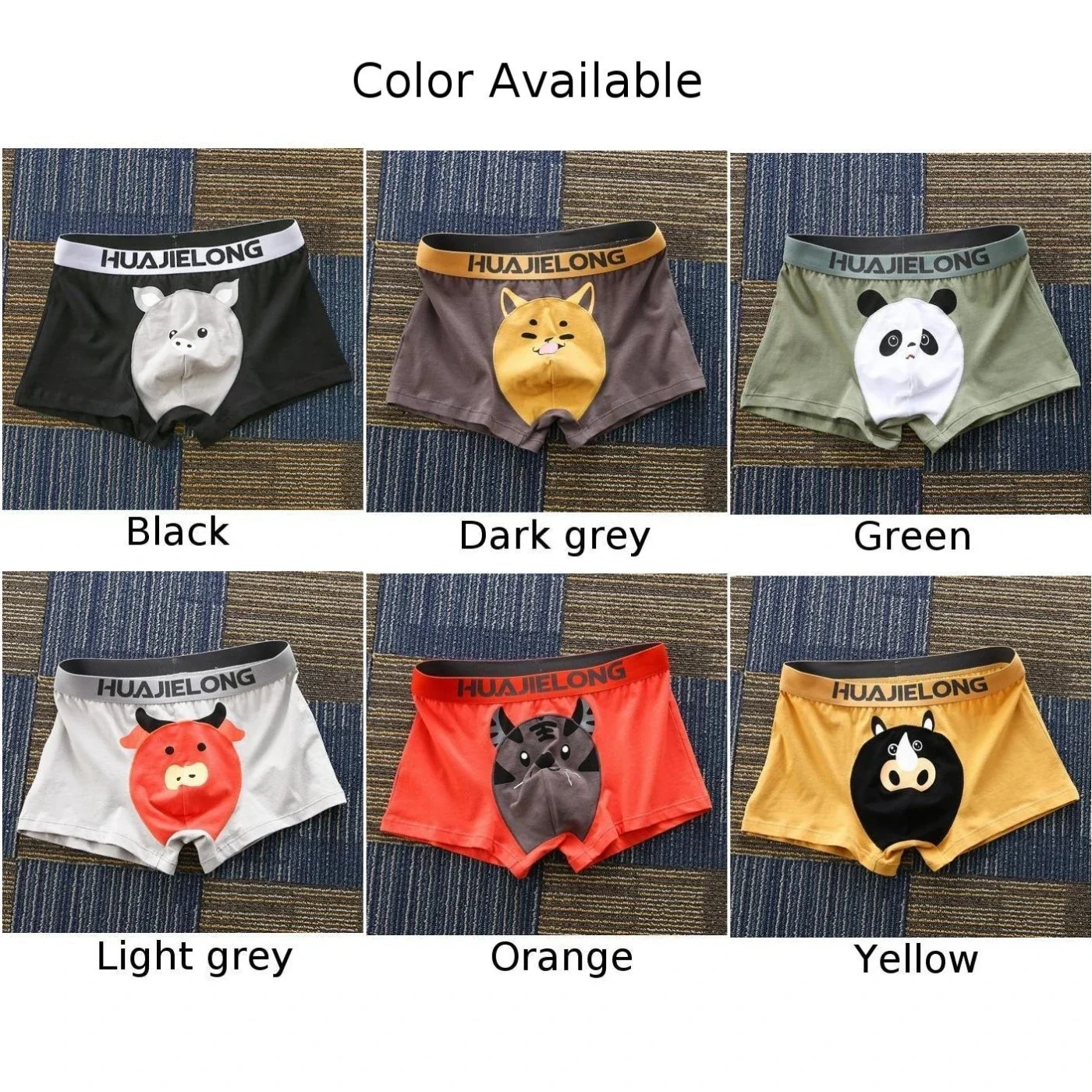 Ropa interior de gran tamaño con estampado de dibujos animados para hombre, calzoncillos de algodón suave, bragas elásticas, traje de baño transpirable, lencería informal