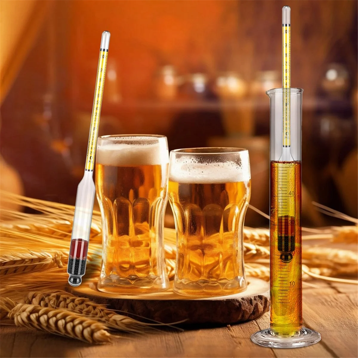 ABFKW 4Pcs Hydrometer Alcohol, Alcohol Meter for Distilling Alcohol 0-200 Proof & 0-100 Tralle, Specific Gravity Hydrometer
