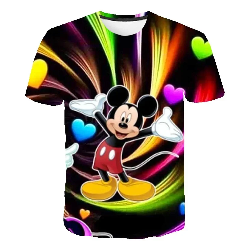 2024 Disney Mickey Mouse Series T Shirts Summer Boys Girls T-shirts Kids Cartoon Casual Children Short Sleeves Tops Tees