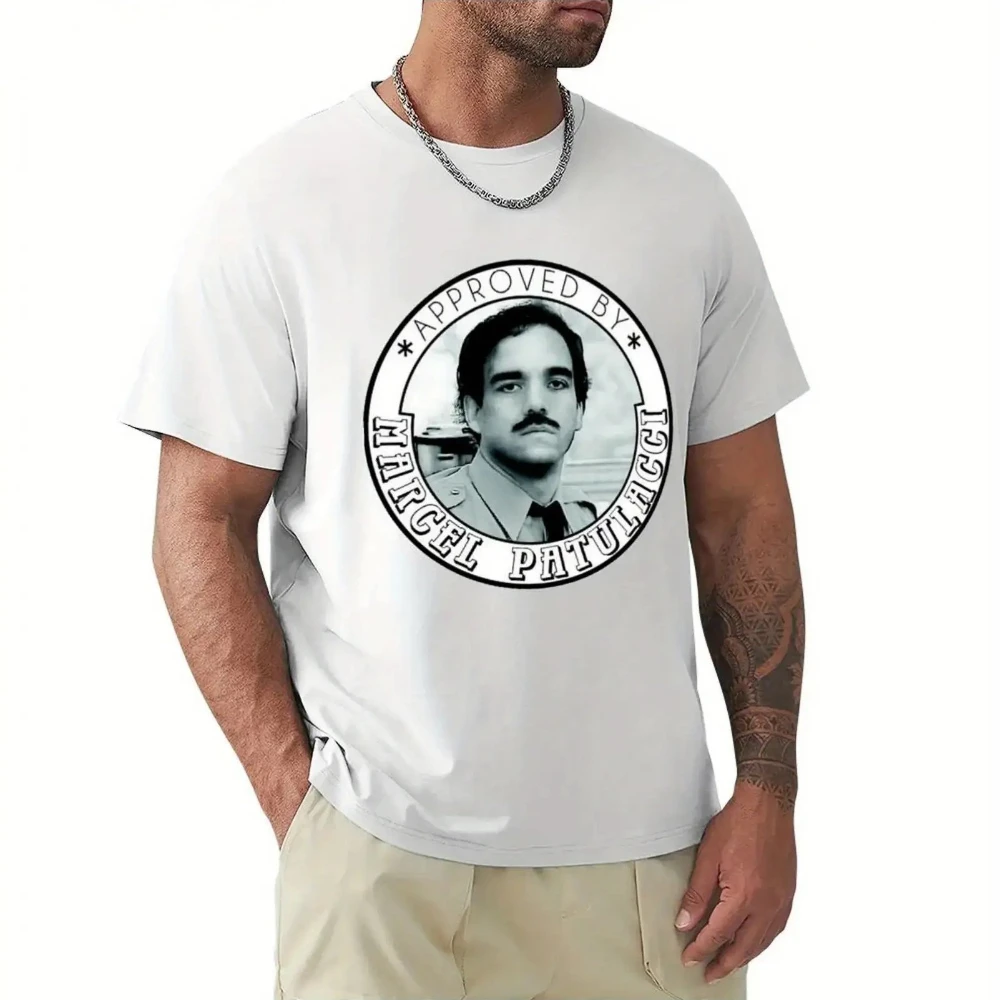 Men's Marcel Patulacci Les Inconnus Certified Graphic T-Shirt White Bohemian Style Crew Neck Men's T-shirts for Summer