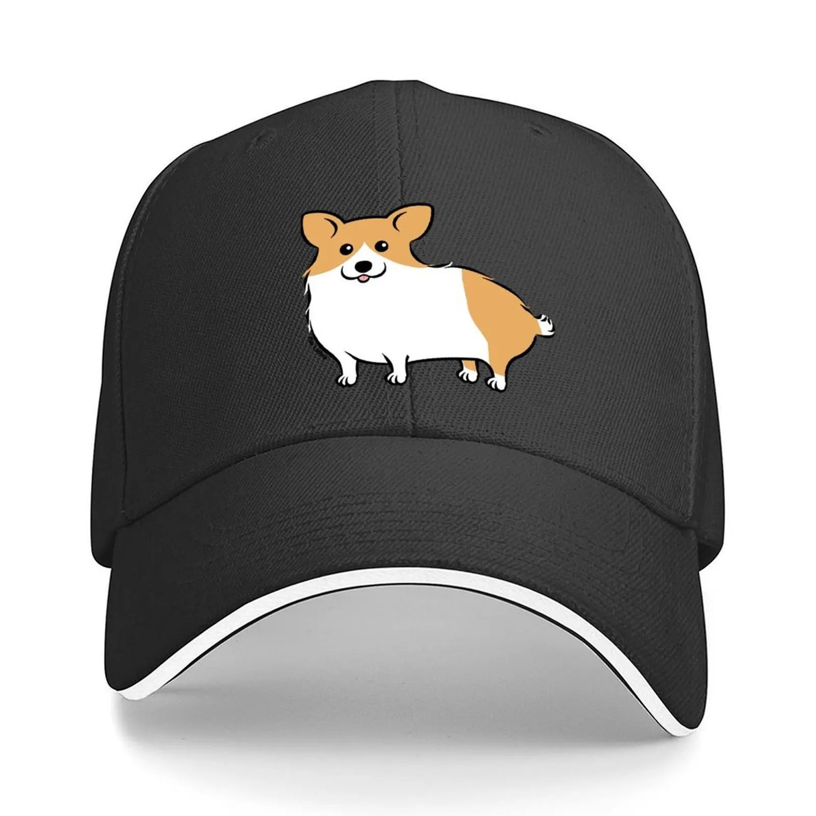 

Cute Corgi Puppy Dog Baseball Cap hats on offer tea Hat Sun Hat For Children luxury woman cap Designer Man Women's