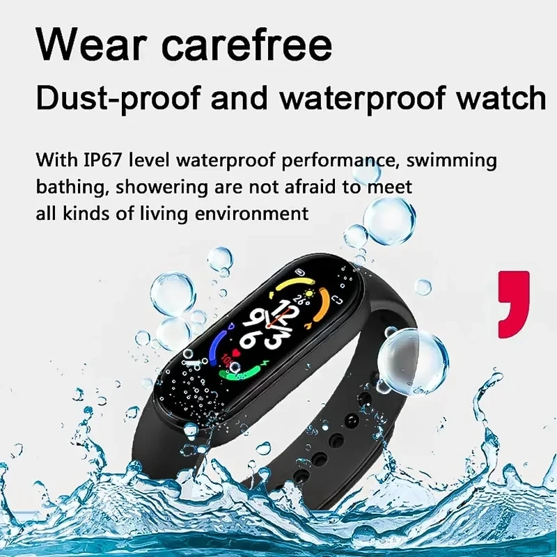 M7 Smart Wristband Heart Rate Blood Pressure Monitoring Smart Watch Men Women Fitness Tracker Watch Waterproof Sports Smartwatch