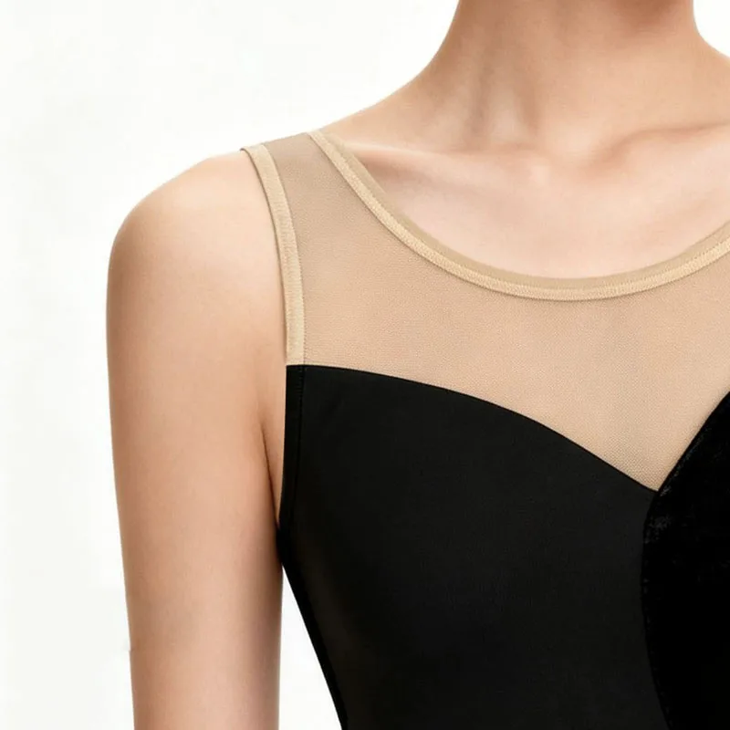 

Adult Women's Ballet Practice Color Matching Girls Back Deep V-neck Gymnastics Suit Dancing Body Basic Training Leotards