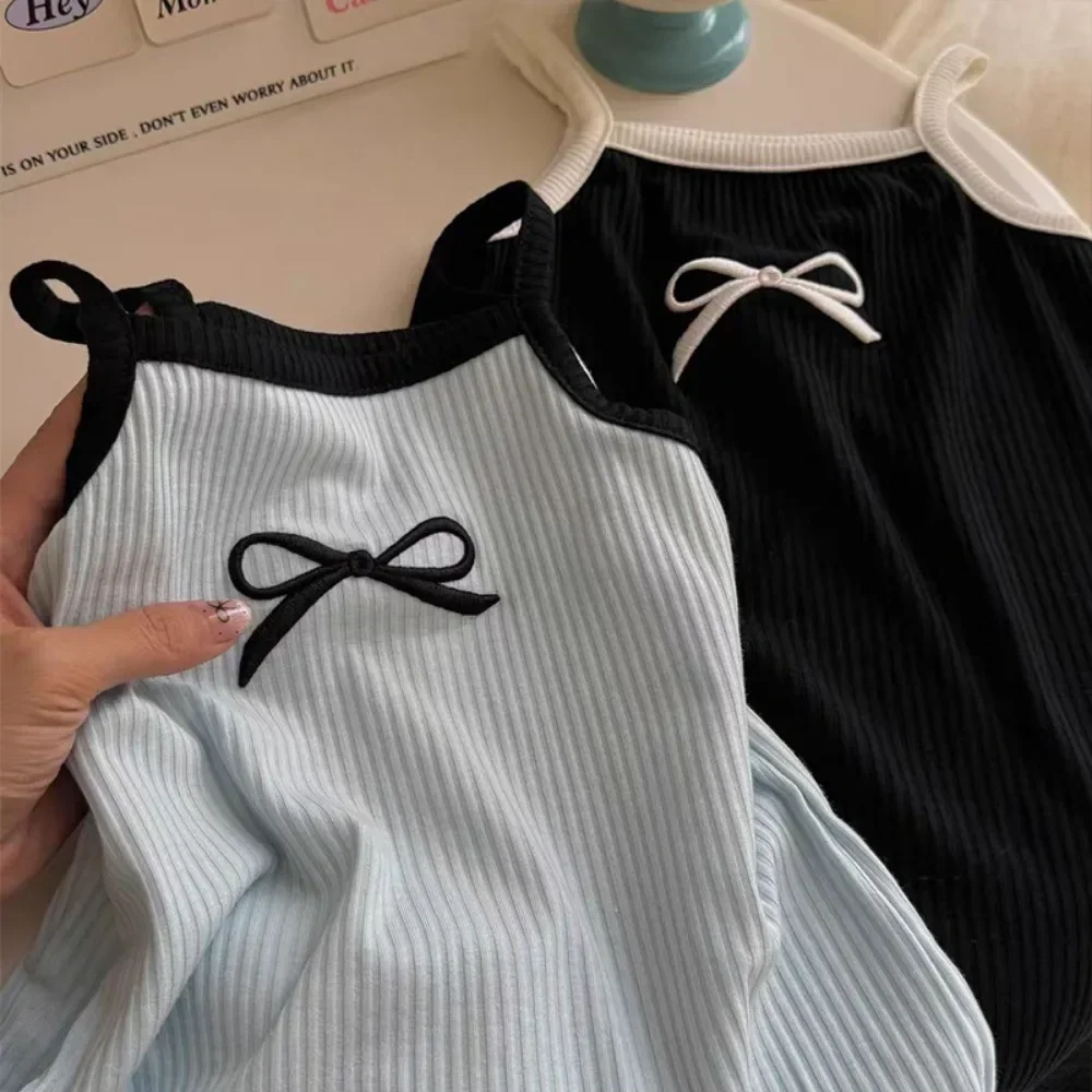 Bear Leader 3-7 Year Old Cute Baby Girl Dresses Summer Fashion Bow Print Sleeveless Suspender Dress Daily Children's Casual Wear