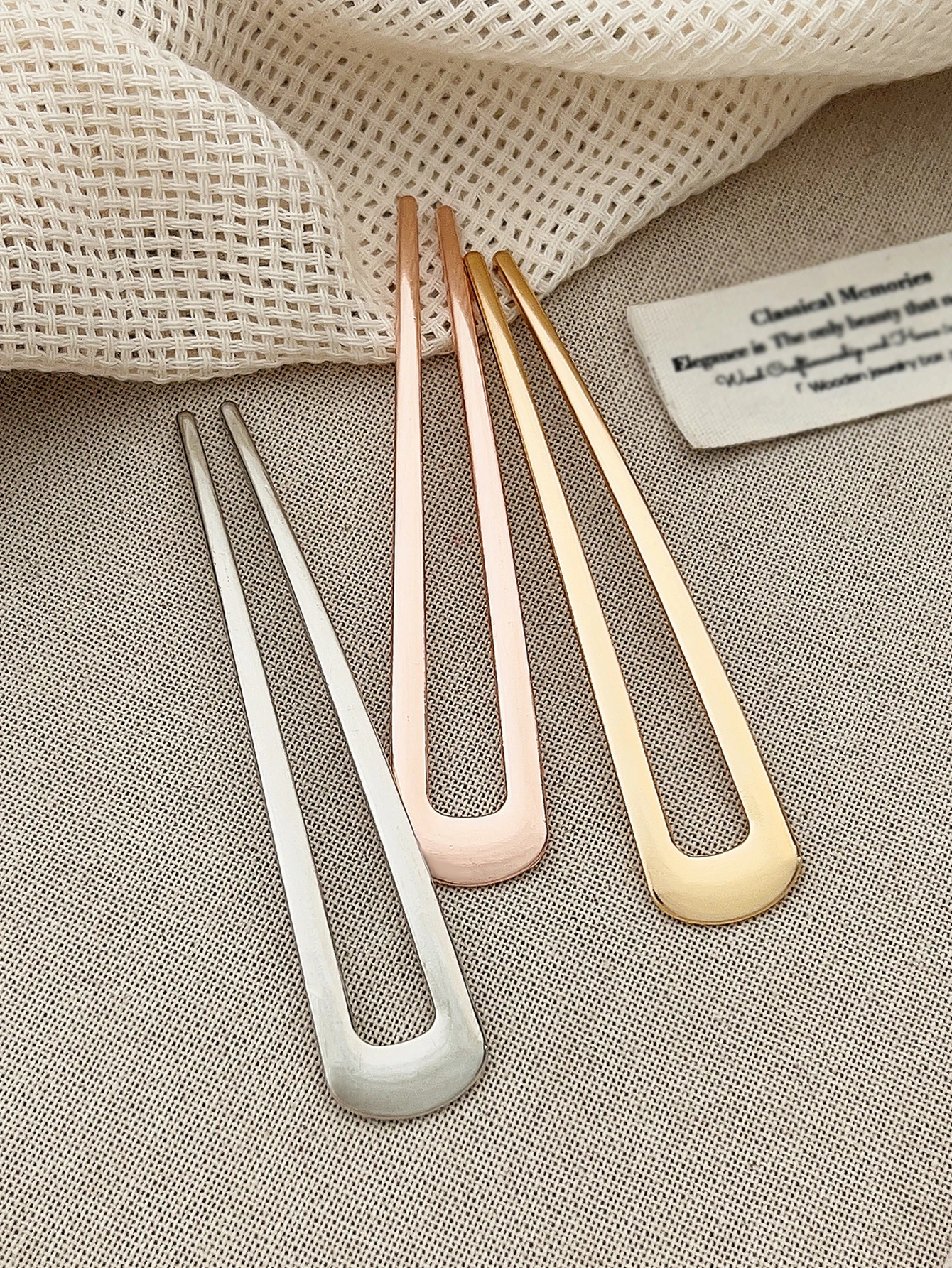 3 قطعة مقاطع الشعر الفرنسية البسيطة على شكل حرف U للنساء العصي الشعر إكسسوارات الشعر الأنيقة دبابيس الشعر المعدنية مثالية للكعك والتويست الفرنسي #2