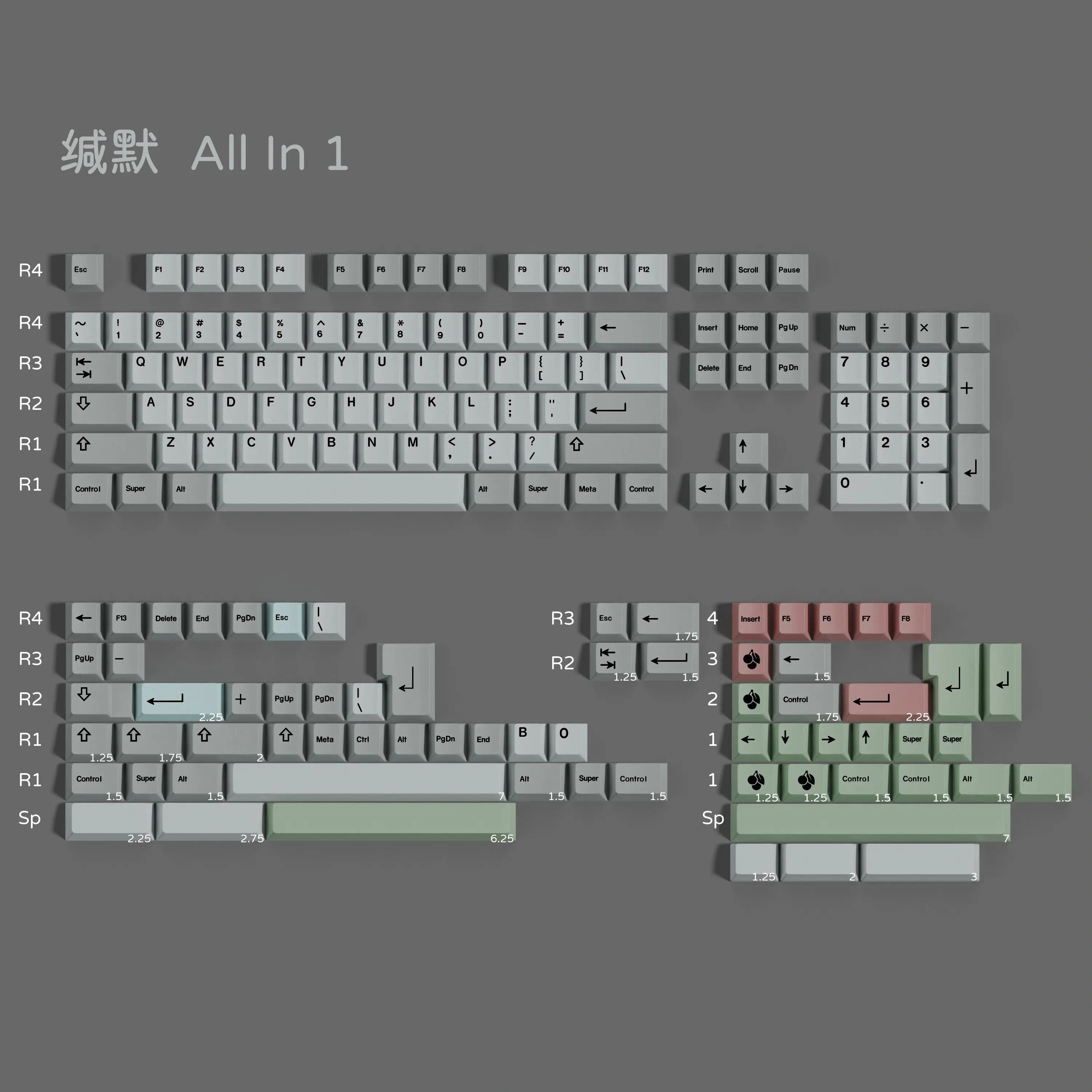 PBT Keycaps GMK Muted Keycap Cherry Profile Dye Sublimation KeyCap For MX Mechanical Keyboard 2.25U 2.75U Alice ANSI ISO Layout