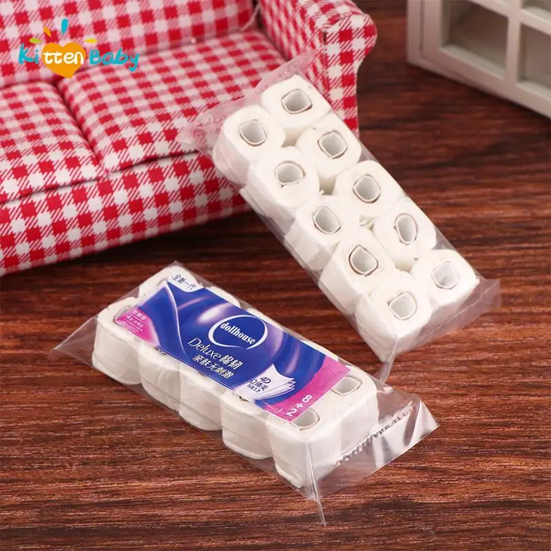 1/12 1/6 Scale Miniature Dollhouse Mini Facial Tissue Paper Towel Simulation Toilet Paper Toys for Doll House Bathroom Decor