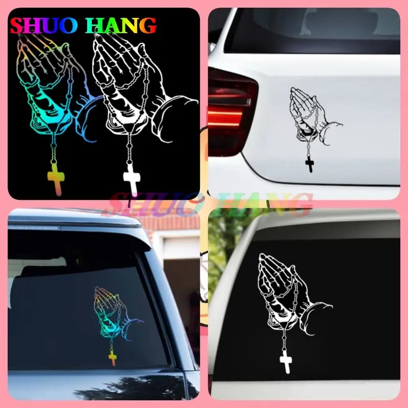 

Colorful Car Prayer Gesture Laser Sticker Vinyl God Jesus Christ Fashion Auto Body Styling Decoration Car Stickers