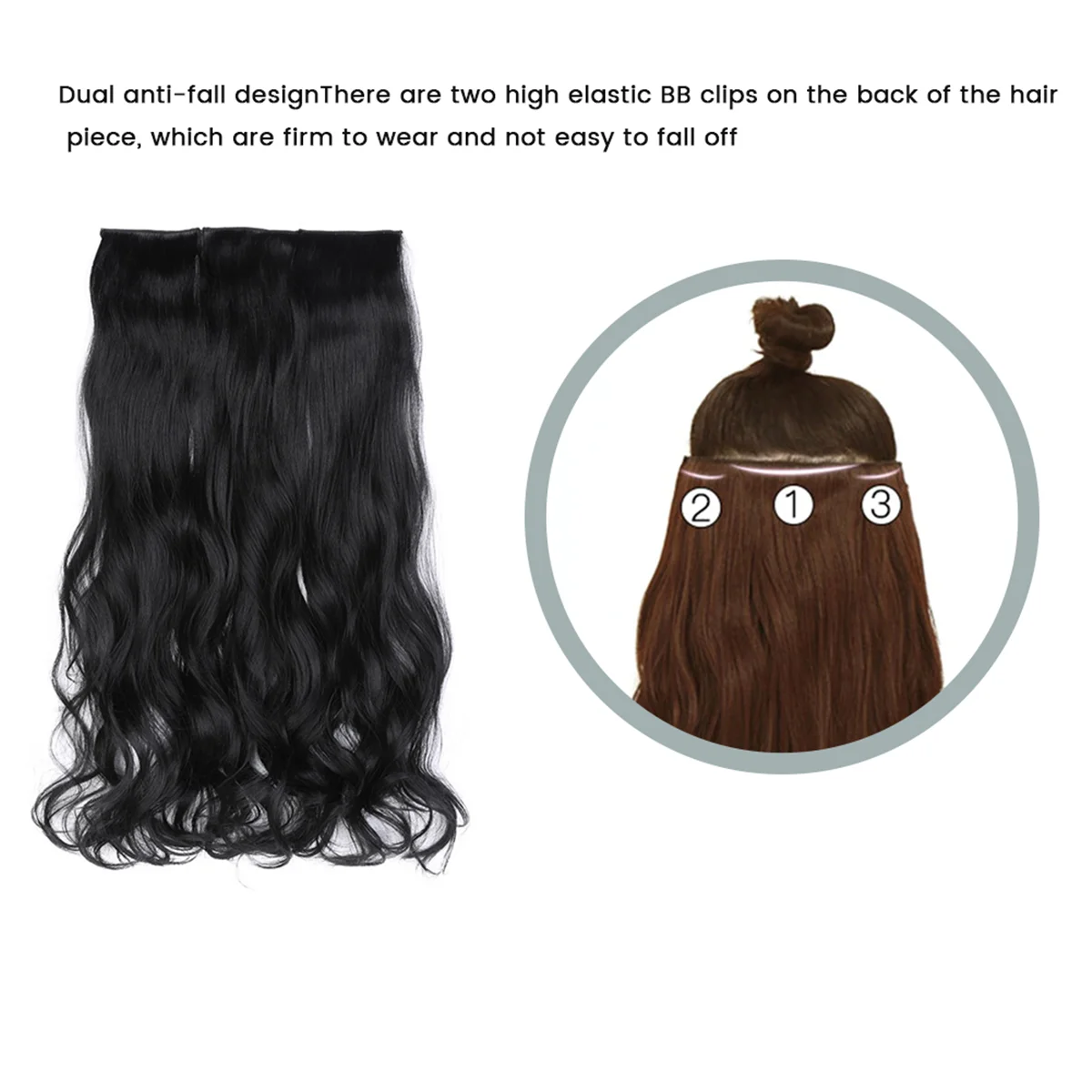 A72Z 65cm Thickened Three-Piece Wig Set Large Wavy Long Curly Wig High Temperature Hair Wire Wig Light Brown Long Wavy Roll A