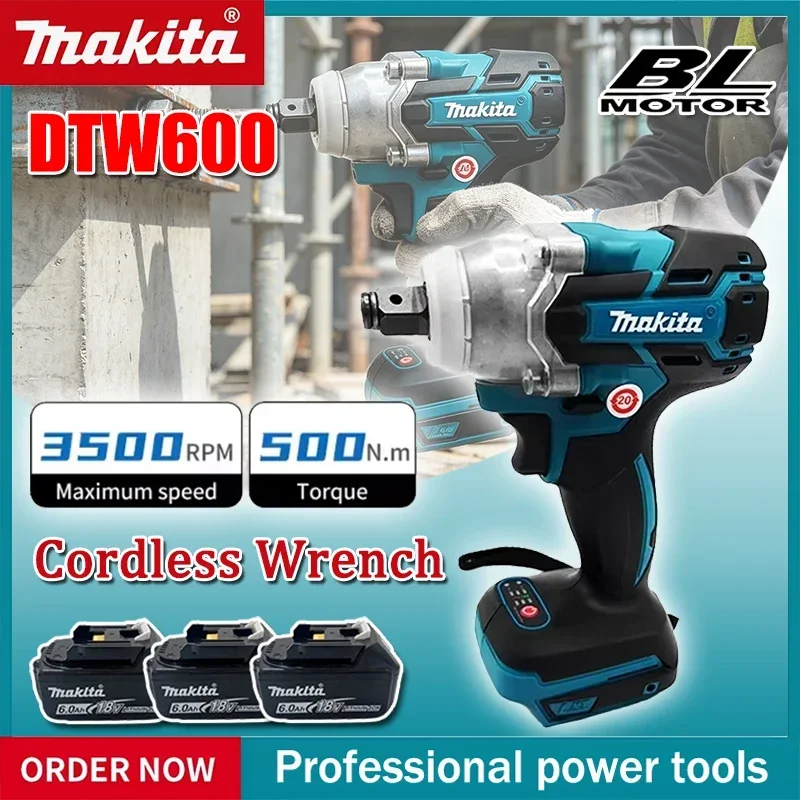Makita DTW600 3100IPM 18V Cordless Wrench 1/2Inch Brushless Screwdriver Rechargable Electric Screwdriver Vehicle Service Tool - view 3