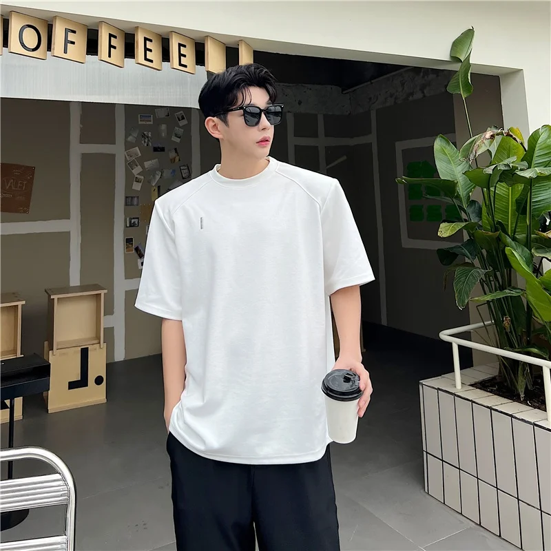 

Мужская футболка свободного кроя с вышивкой Silver Tead, круглым вырезом и мягкими плечами, модная, универсальная, лето 2025