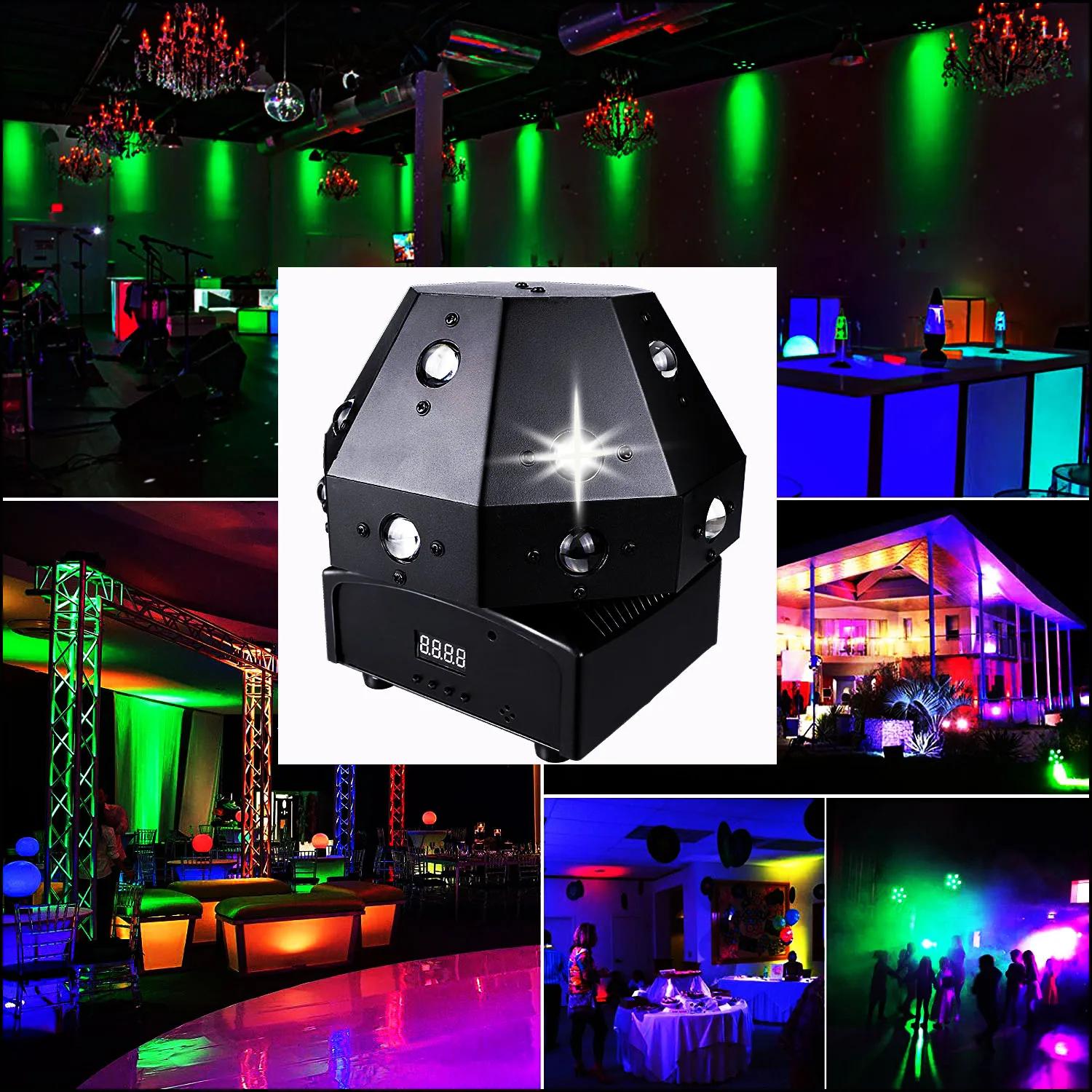 90W profesyonel DJ disko ışık topları LED işın lazer Strobe hareketli kafa ışık DMX DJ denetleyici parti gösterisi sahne aydınlatma