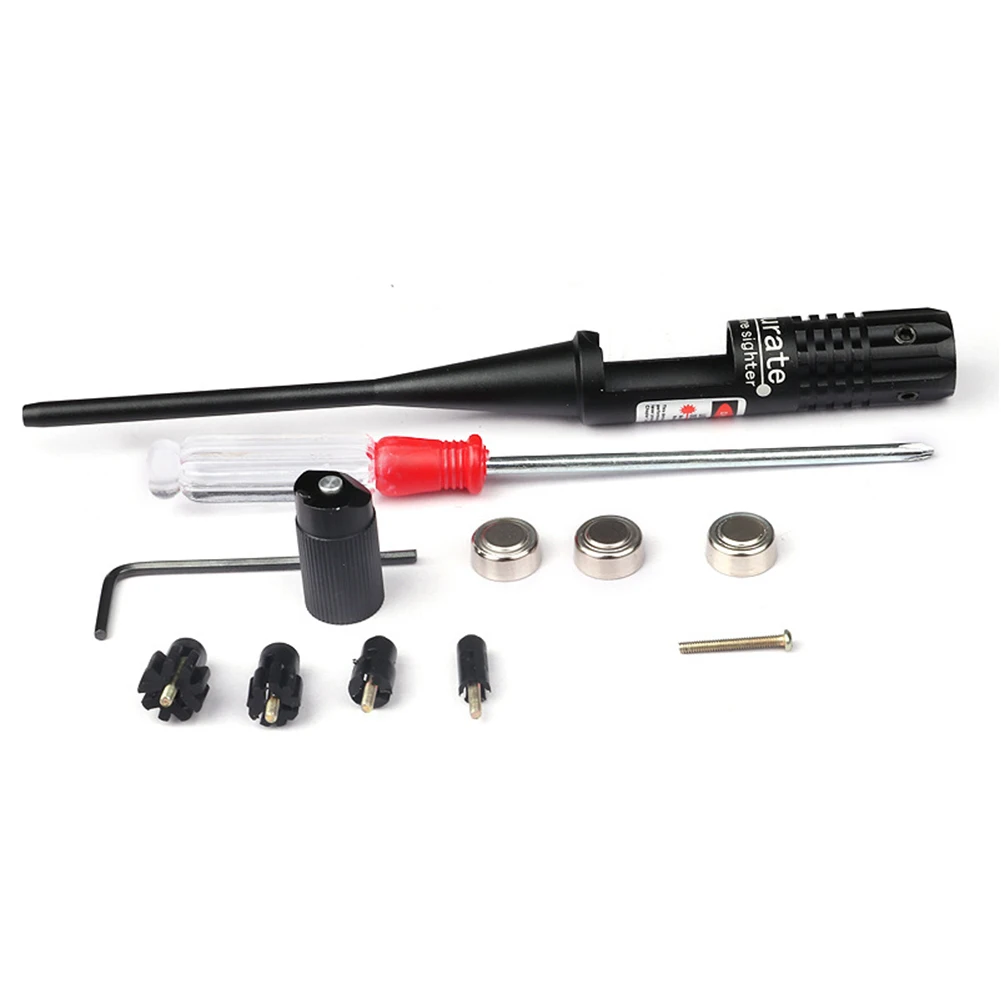 1 Set Adjustable Adapters Rifles Red Laser Bore Sighter Collimator Kit with Box Carry Laser Sight For .22 to .50 Caliber Rifies