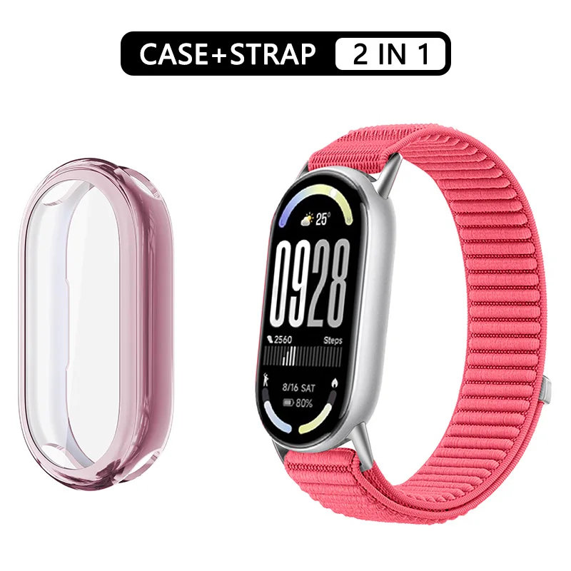 Nylonarmband + Schutzhülle für Xiaomi Mi Band 10, 9, 8, NFC-Sportarmband, elastisches Handgelenksband, Xiaomi Smart Band 9, 8, 10 Zubehör. – Detail 11