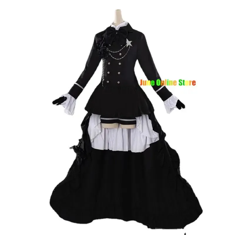 2025 Anime nuevo Black Butler Kuroshitsuji Ciel Phantomhive sonrisa Cosplay disfraz peluca abrigo camisa pantalones cortos sombrero vestido de adulto Hallow ★ ☆ ★