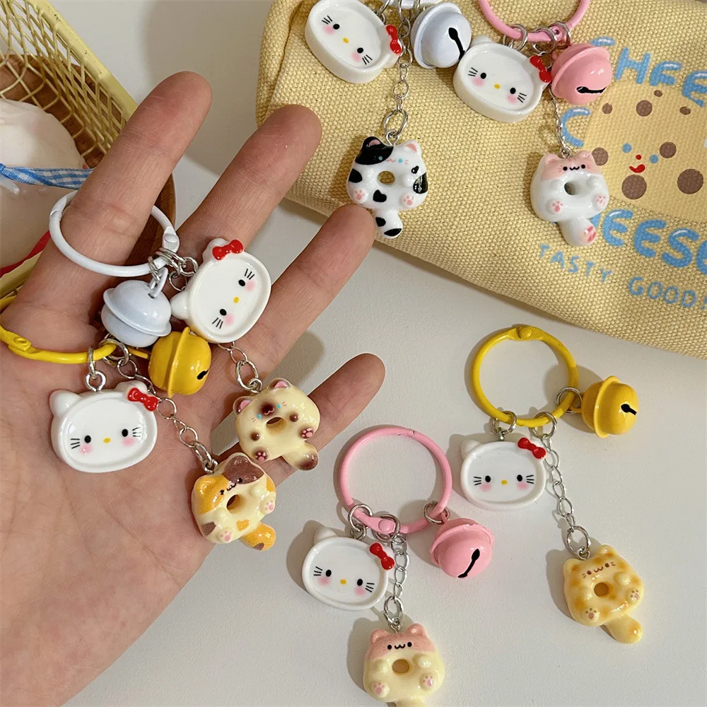 Cute Sanrio Keychain Variety HelloKitty Girl Heart Funny Keyring Schoolbag Pendant Charms Car Key Accessories For Friend Gift