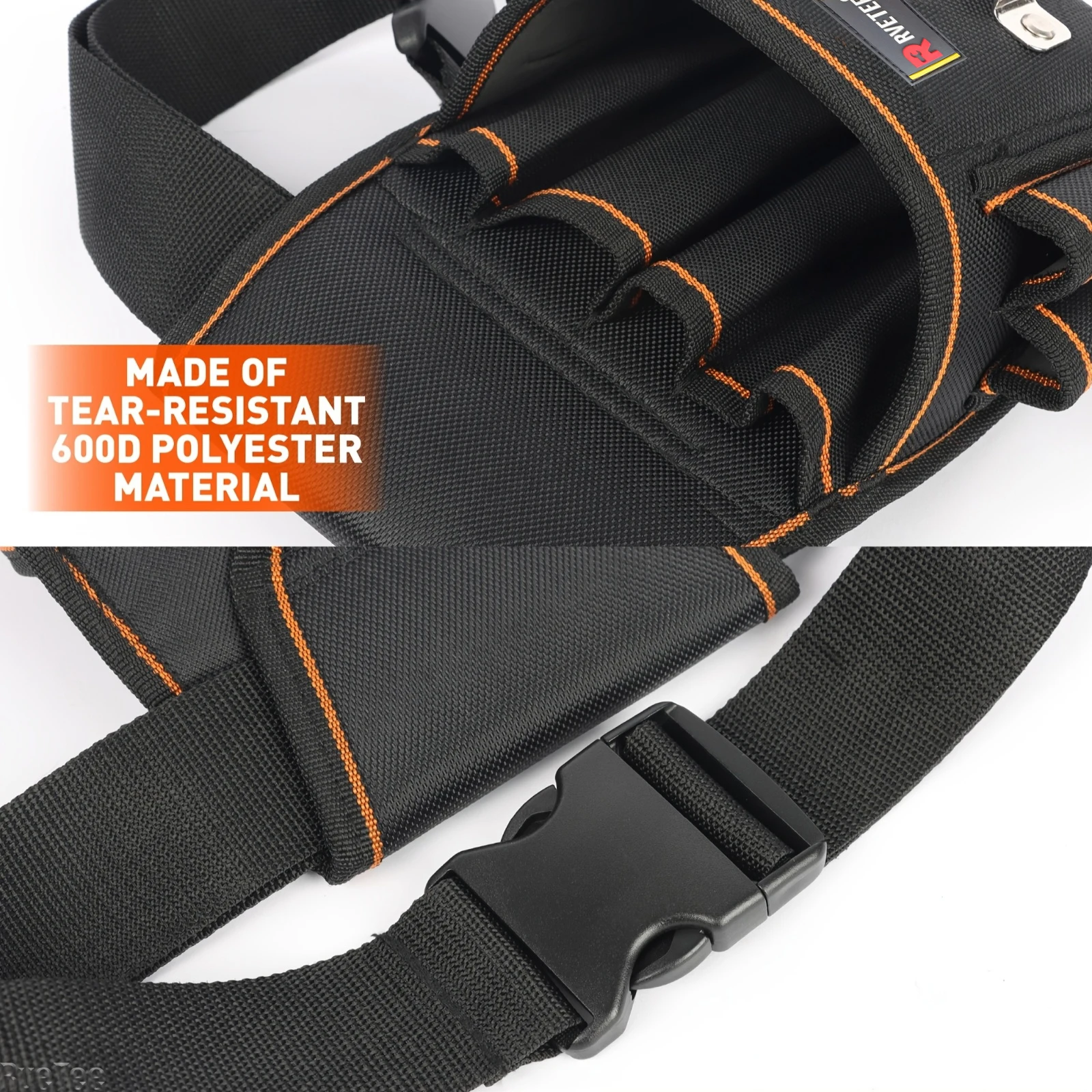 Borsa da cintura per attrezzi portatile addensata 8 posizioni a spina con gancio per metro a nastro per cintura per l'organizzazione dello stoccaggio degli attrezzi da elettricista