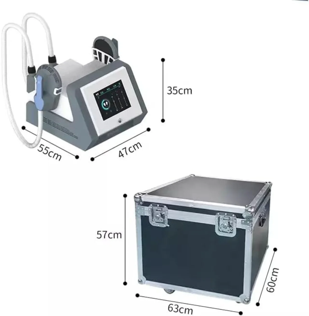 

Портативное радиочастотное устройство для скульптуры мышц с 2 ручками, наращивание красоты тела, контурирование, потеря веса, устройство для сжигания жира, электромагнитное