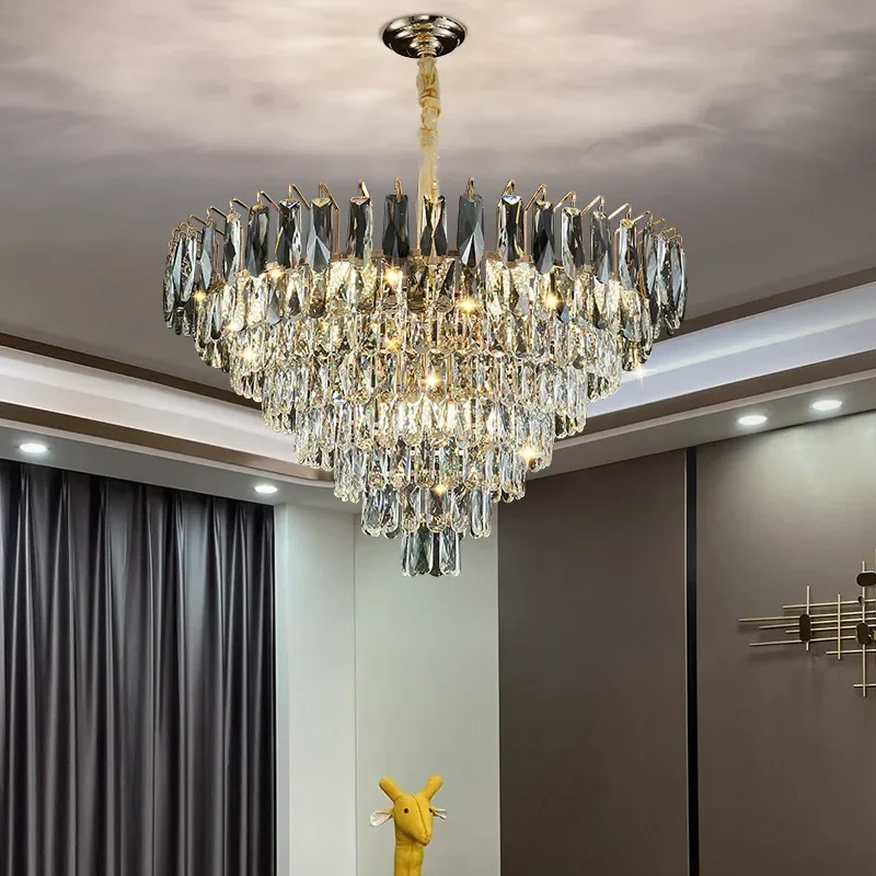 for Light Luxury Crystal Chandelier Living Room Post Modern Simple Dining Room Atmospheric High End Bedroom Light Guangdong