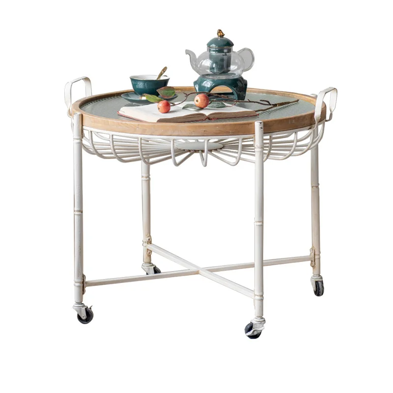 طاولة القهوة الأمريكية الرجعية، طاولة جانبية لأريكة غرفة المعيشة، طاولة الزاوية القديمة الرجعية طاولة مستديرة صغيرة الزفاف الديكور اطلاق النار ص