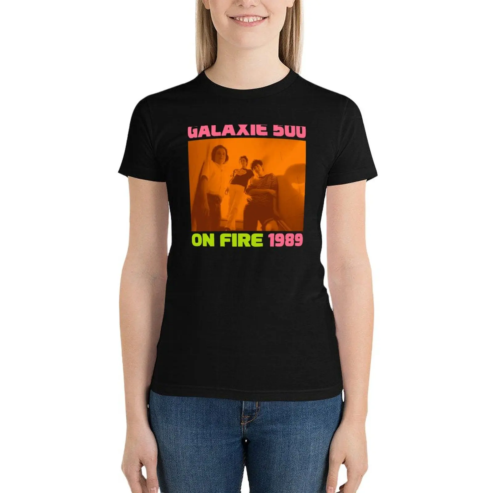 Galaxie 500 // On fire tribute art T-Shirt shirts graphic tees female tops korean Women's clothes