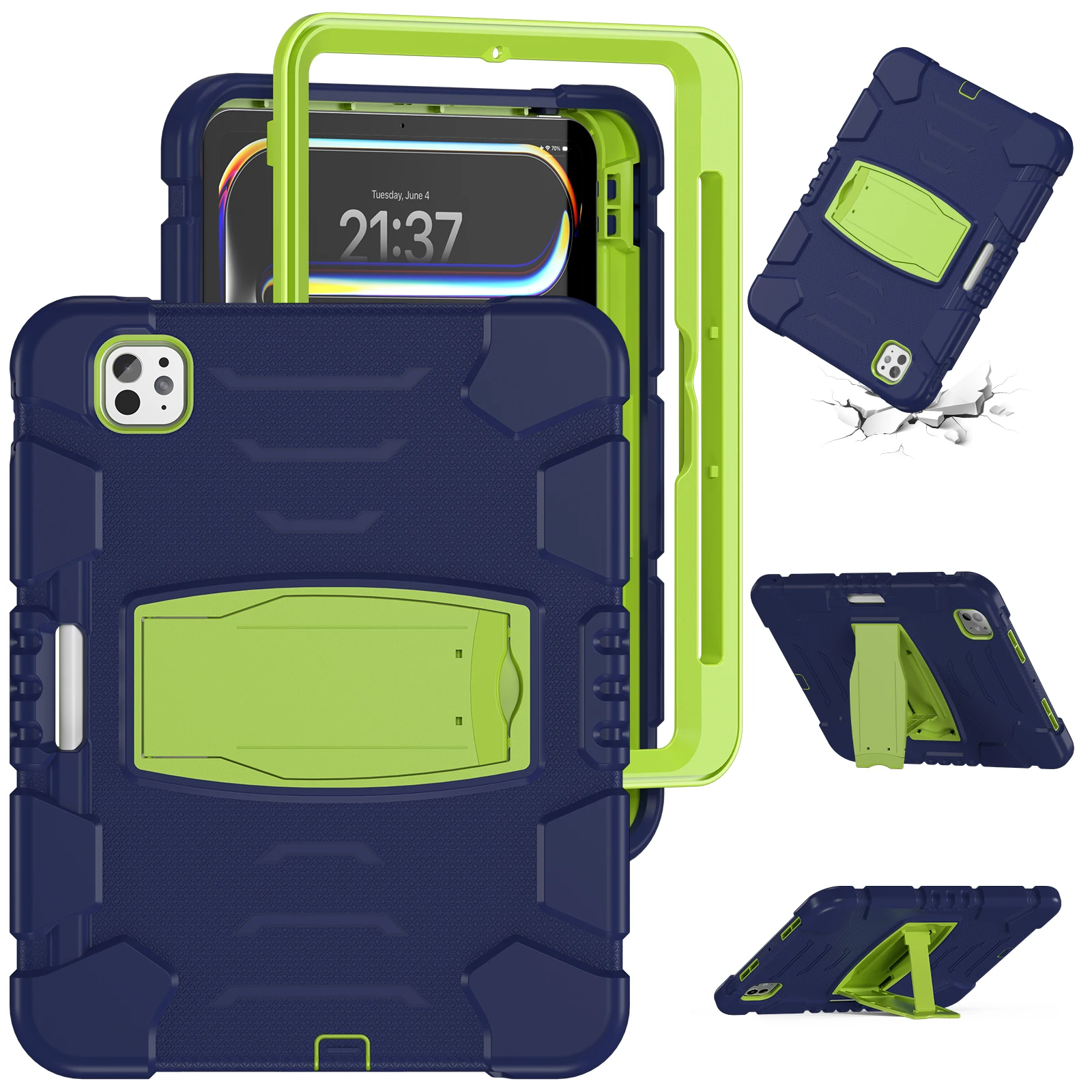Thick Shockproof Stand Tablet Case For iPad 2025 Pro Mini Air 4 5 6 7 8 9 10th 11th Generation 13 11 10.9 12.9 inch Hard Cover