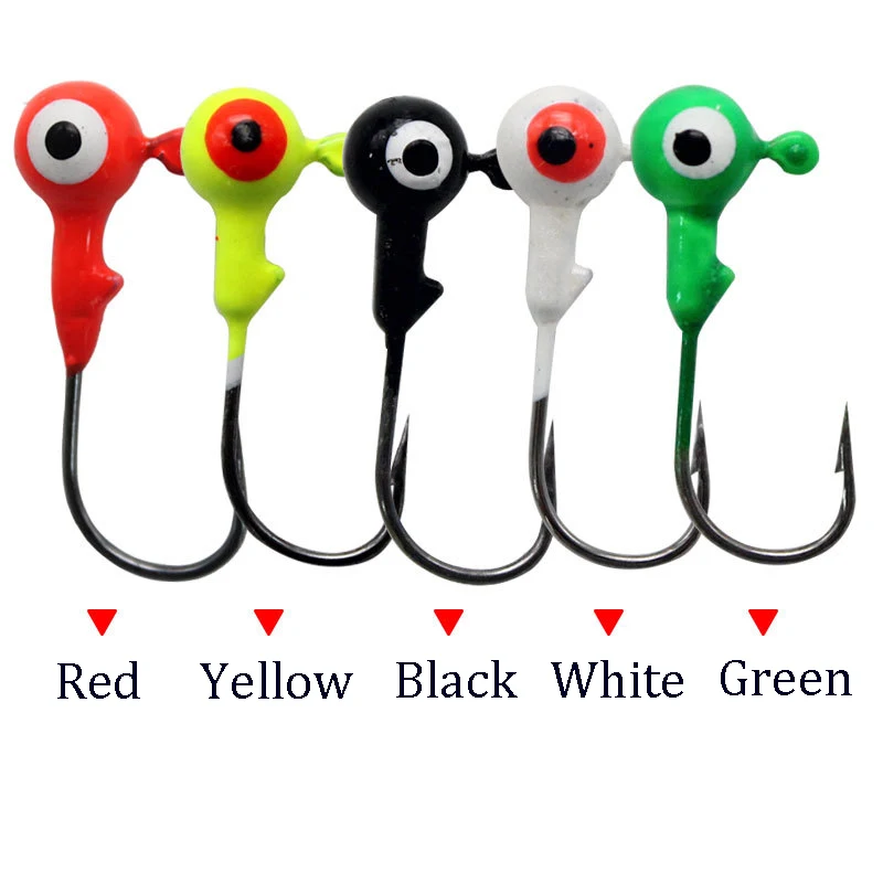 50Pcs 100Pcs Eyes Jig Head Fishing Hooks Bass Perch Fishhooks Jigging Hooks for Soft Worm Lure Bait Artificial Fishing Tackle