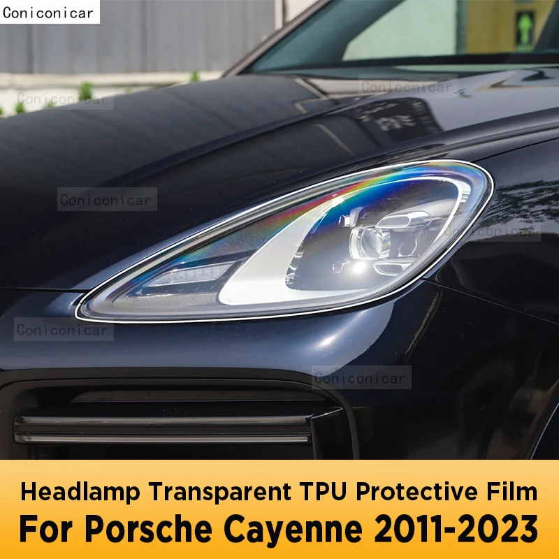 

Для Porsche Cayenne 2011-2023 автомобильная внешняя фара против царапин передняя лампа прозрачная защитная пленка из ТПУ аксессуары