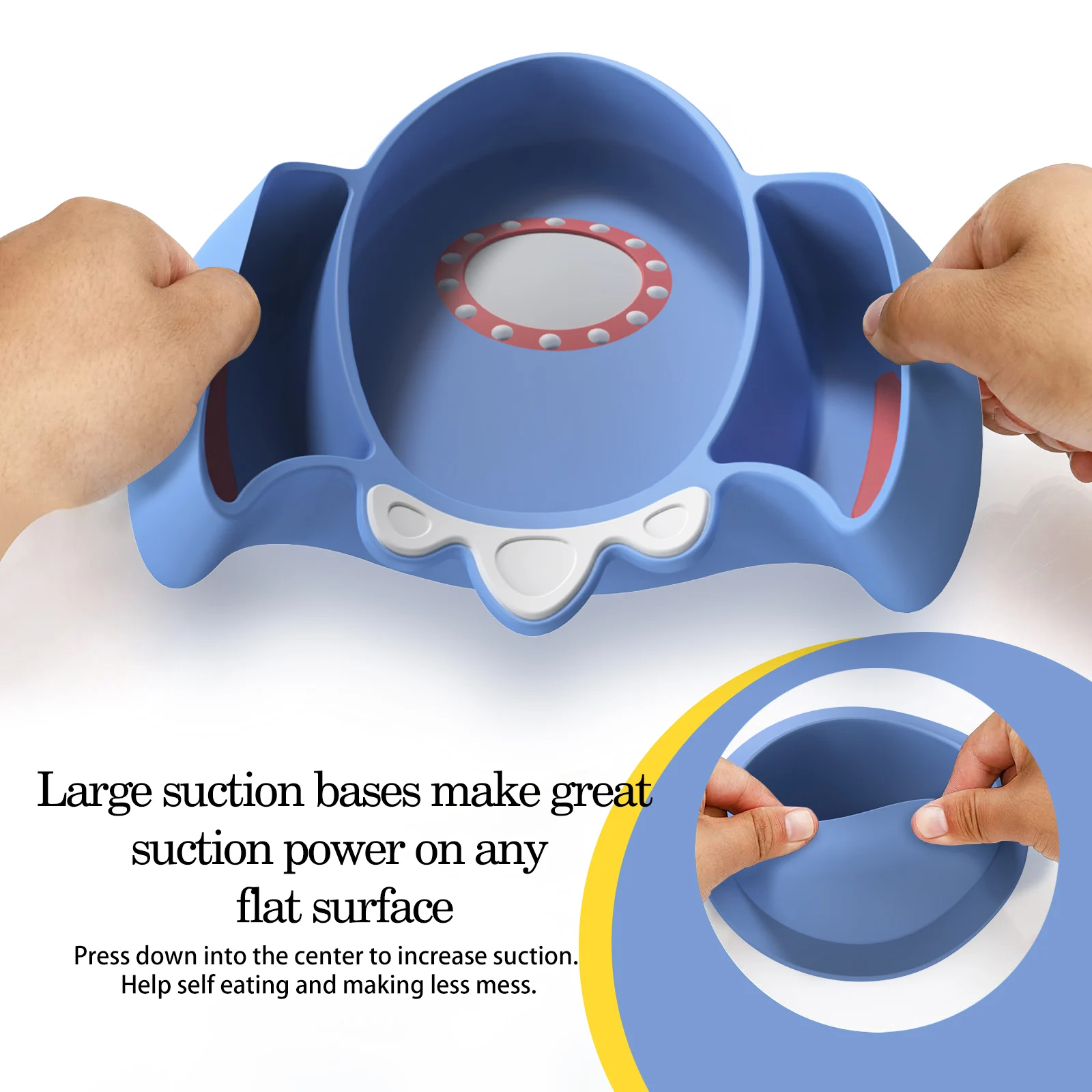 Silicone Baby Feeding Set Cartoon Non-slip Baby Bib Sucker Bowl Plate Cup Spoon Fork Sets Divided Plate Feeding Tableware