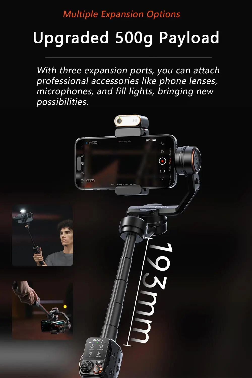 Hohem iSteady M7 Gimbal Stabilizer for Smartphone, Magnetic AI