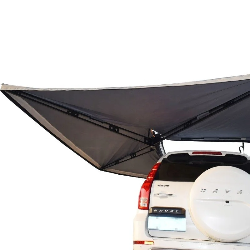 

270 Degree Awning for 4x4 Cars Side Roof Without Legs for 5-8 People Waterproof, Rotproof 300D Aluminium Poles