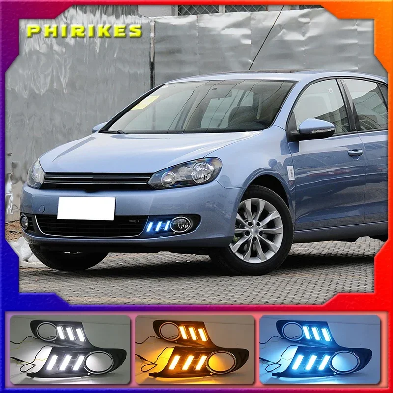 

2PCS Daytime Running Light For Volkswagen Golf 6 Golf6 MK6 09-13 LED Indicator Light DRL Bumper Front fog lamp