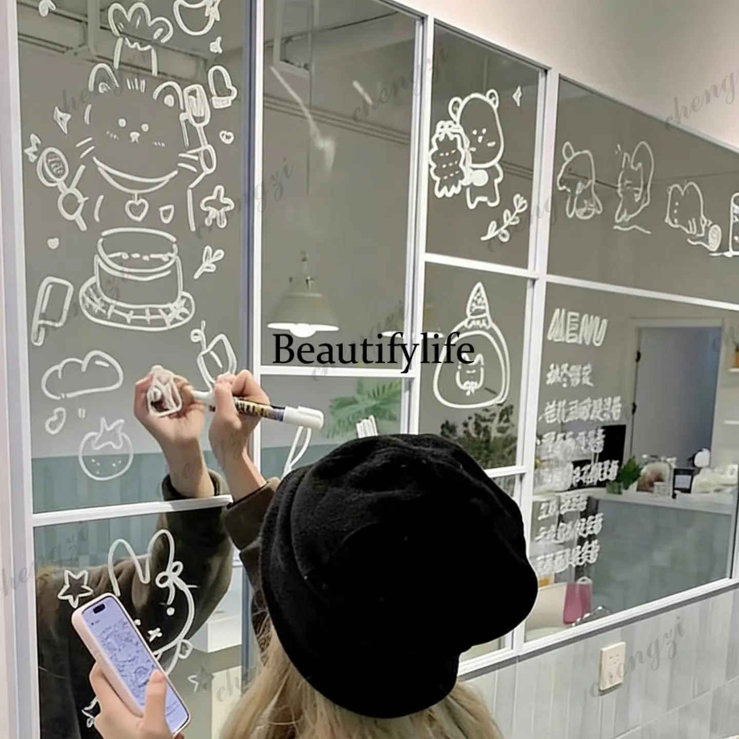 A68Antique Luxury Mirror Decor Vanity Personalised Desktop Desk Mirror Decor Makeup Compact Custom Espelho Living Room Decoratio