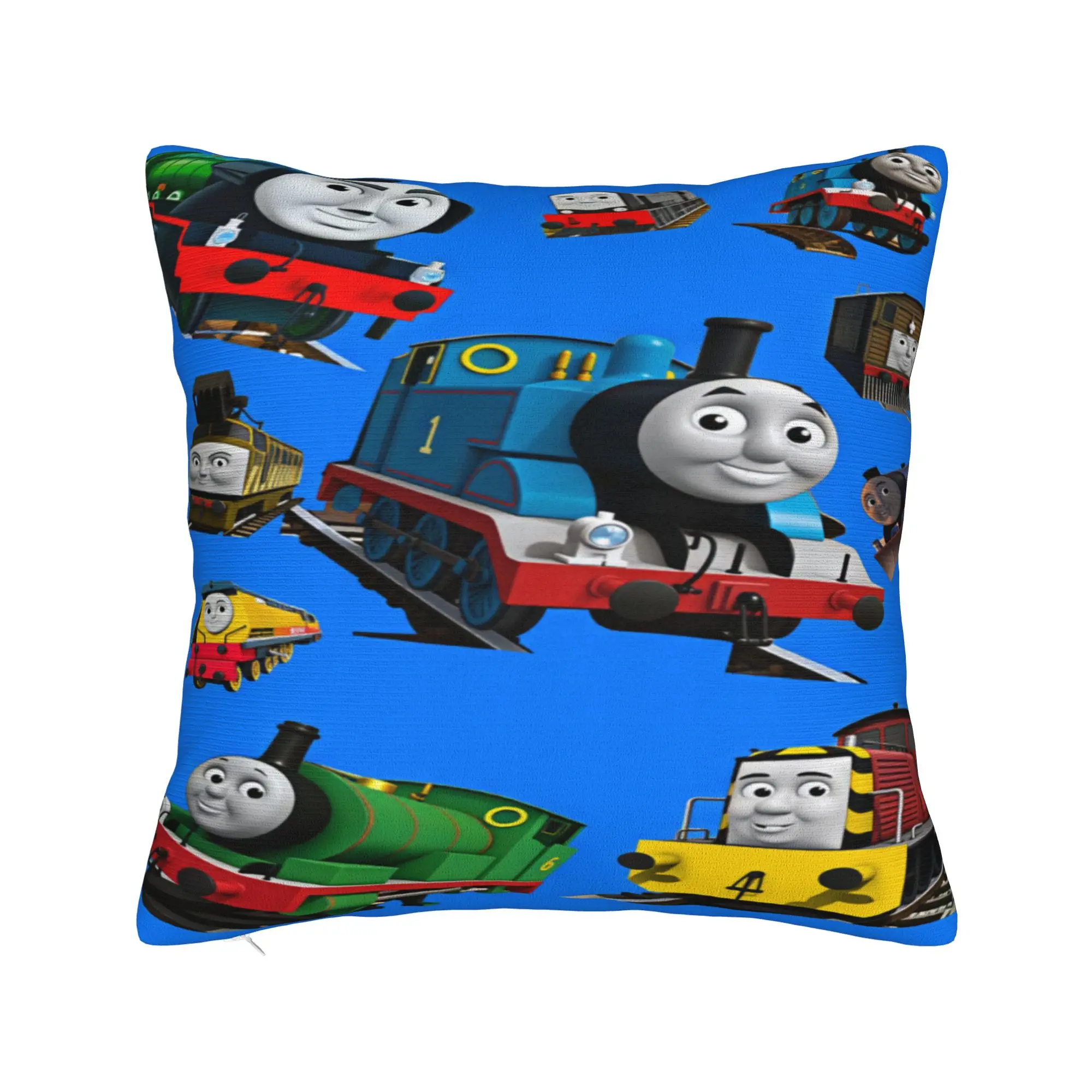 T-Thomas The Train Friends Pillow Cover  Square Cushion Cover Novelty Pillow Case For Living Room Bed Chair